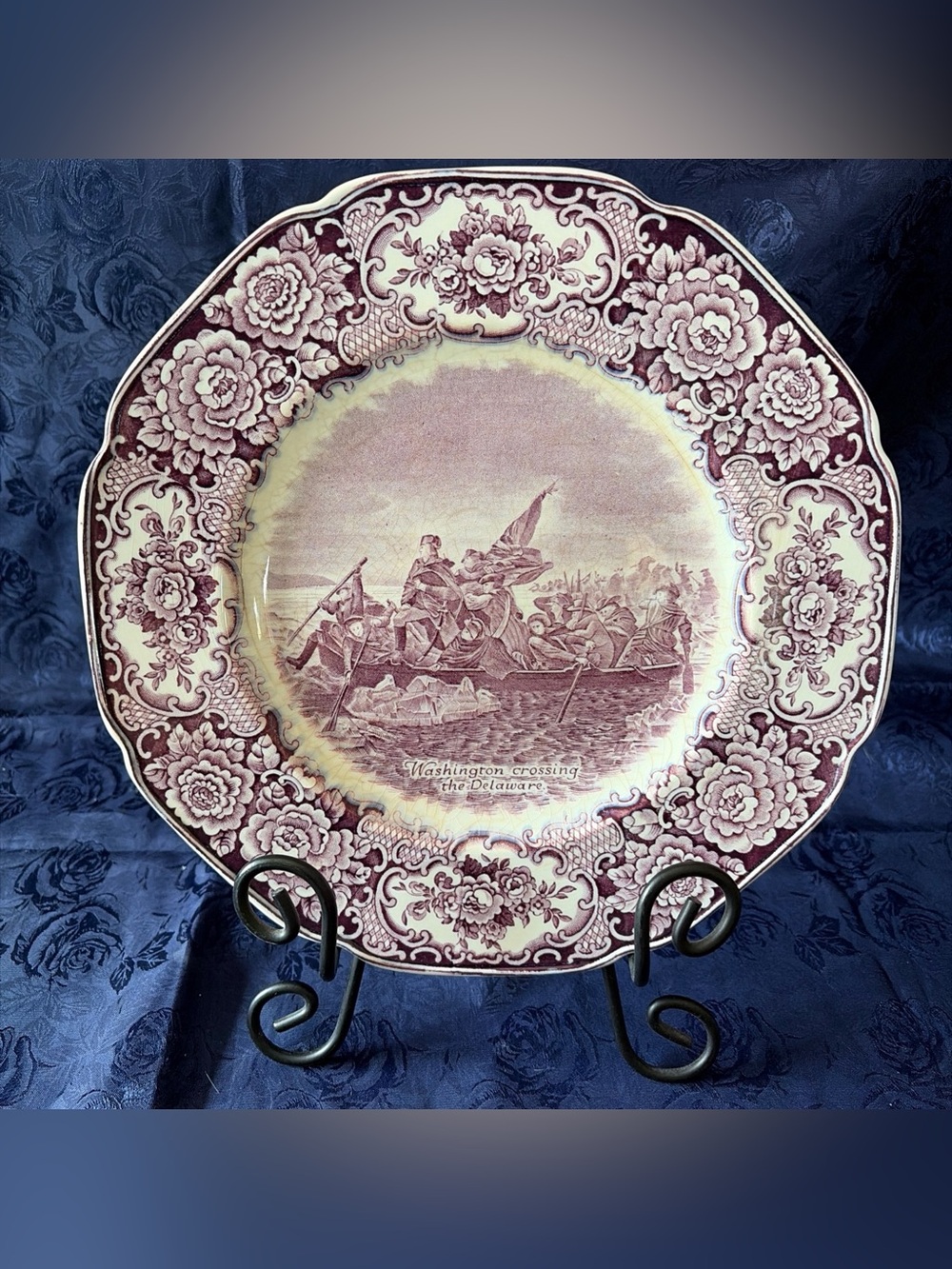 VTG 1932 Crown Ducal Bicentenary Memorial Plate-“Crossing The Delaware”